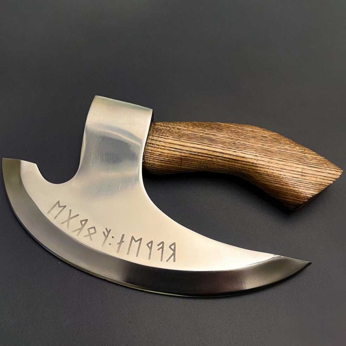 Engraved Runes Viking Pizza Axe