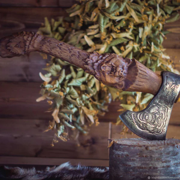 Hand-Forged Norse Bear Viking Axe