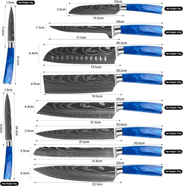 10-piece ultra sharp chefs knife set gallery 1