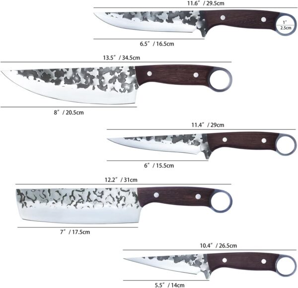 chef knife set with leather sheaths gallery 1