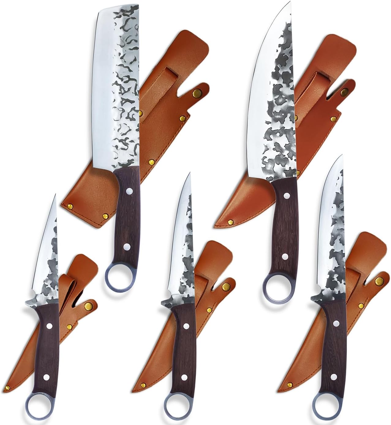 chef knife set with leather sheaths prod