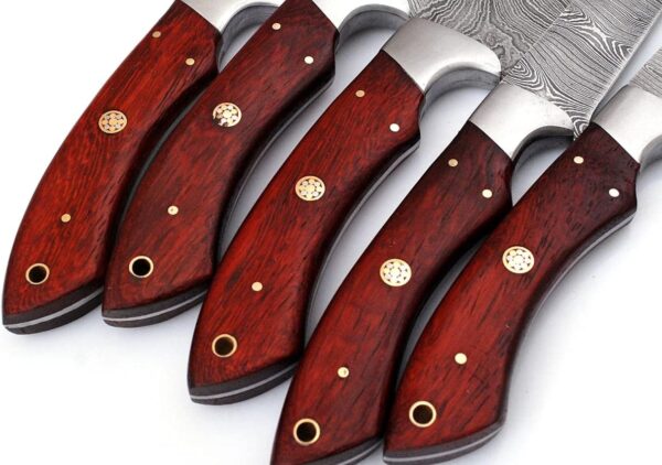 damascus steel blade kitchen knife set gallery 1