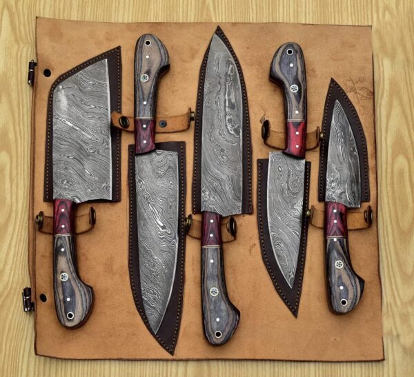 hand forged chef knives set gallery 1